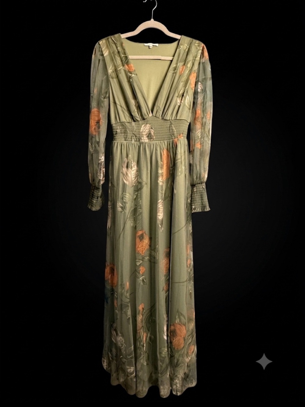 Baltic Born Sage Green Dress with Subtle Floral Print